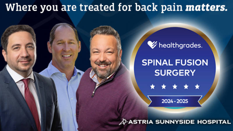 Astria Sunnyside Hospital Honored by Healthgrades with Five-Star Rating for Spinal Fusion